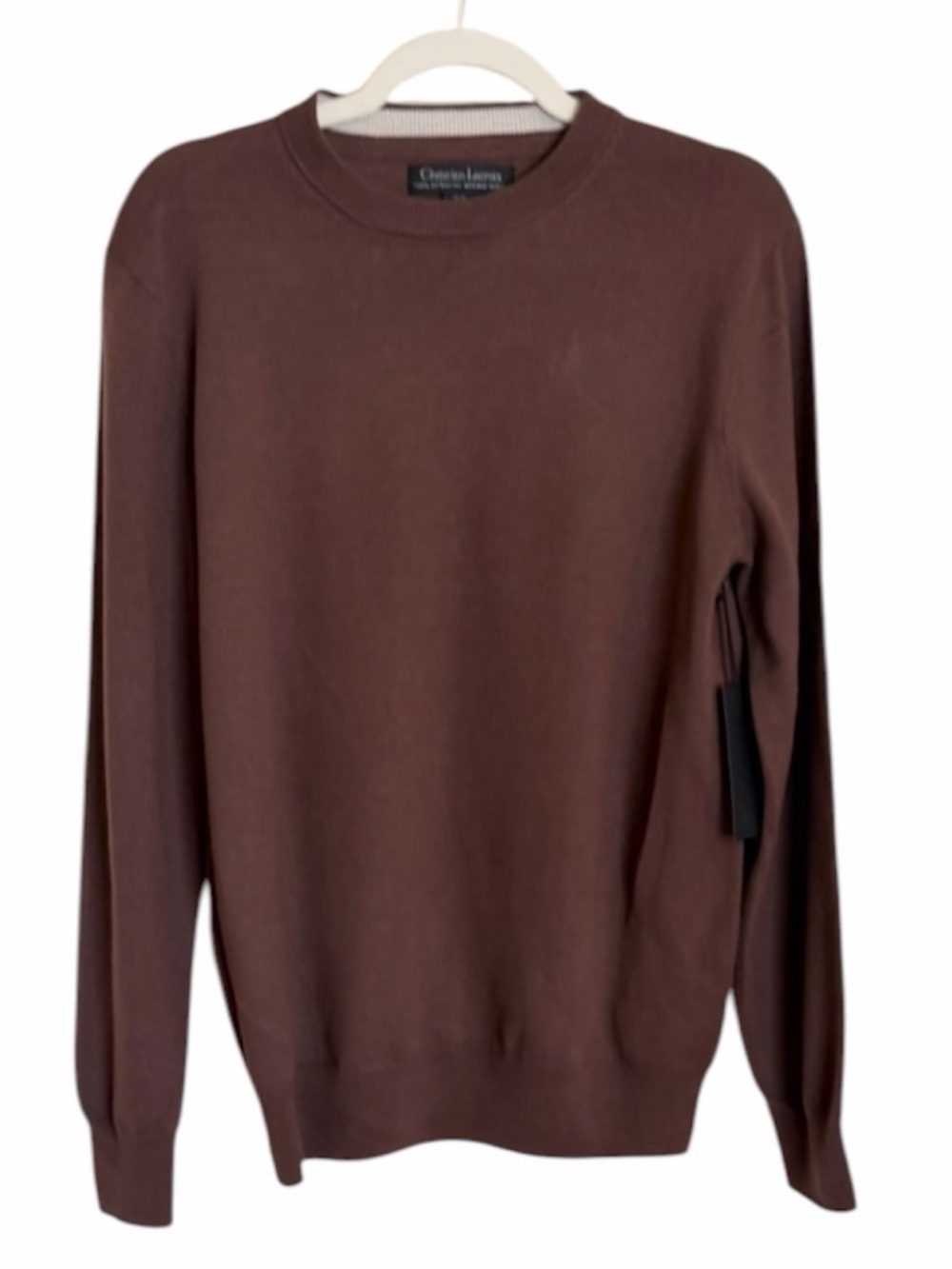 Christian Lacroix Men's 100% Wool Brown Crewneck Sweater. Size Medium NWT